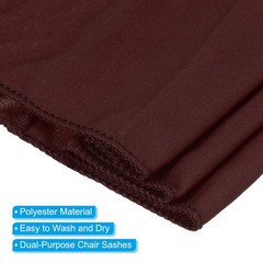 25Pcs 14″x5″ Stretch Chair Sashes Bows Chair Bands Sash with Buckle Dark Brown