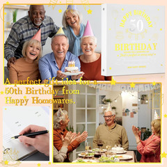 50Th Birthday Guest Set Memory DIY Photo Album with Writing Message 4X6 Inch Ph