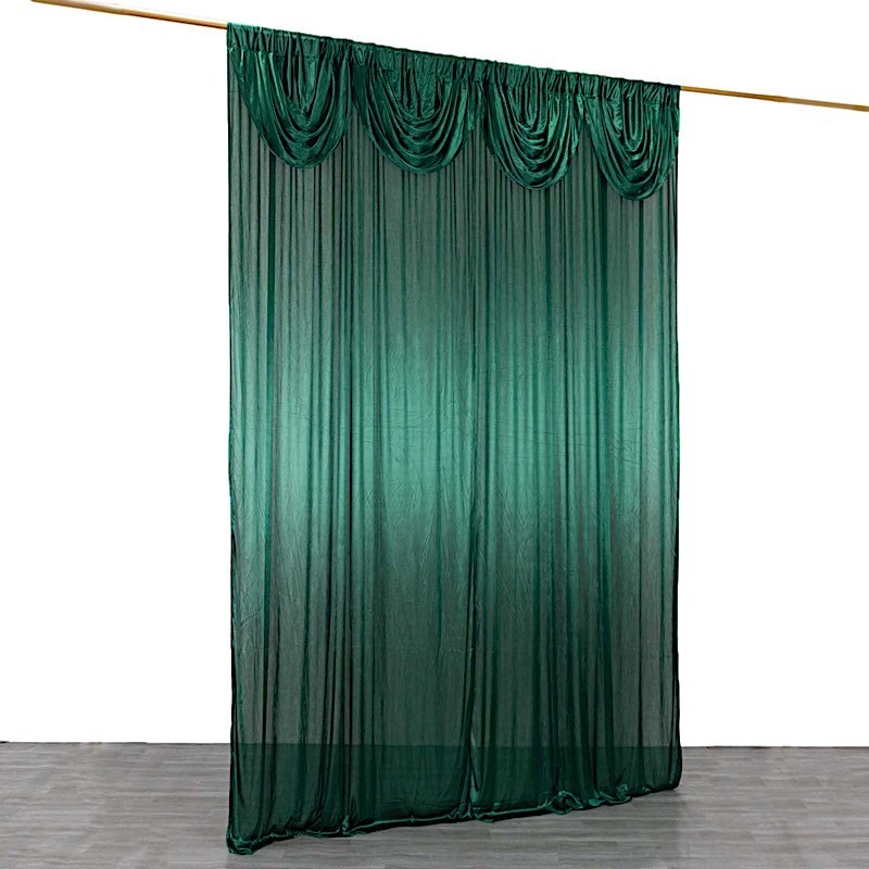 10×10 ft HUNTER GREEN Double Drape Satin CURTAIN Photography Backdrop Panel