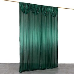 10×10 ft HUNTER GREEN Double Drape Satin CURTAIN Photography Backdrop Panel