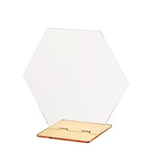 5 CLEAR GOLD 5″ Hexagon ACRYLIC STANDS TABLE NUMBERS Holders Party Decorations
