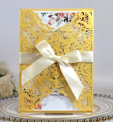 100x Wedding Invitation Cards Laser Cut Hollow Out Romantic Holiday Party Floral