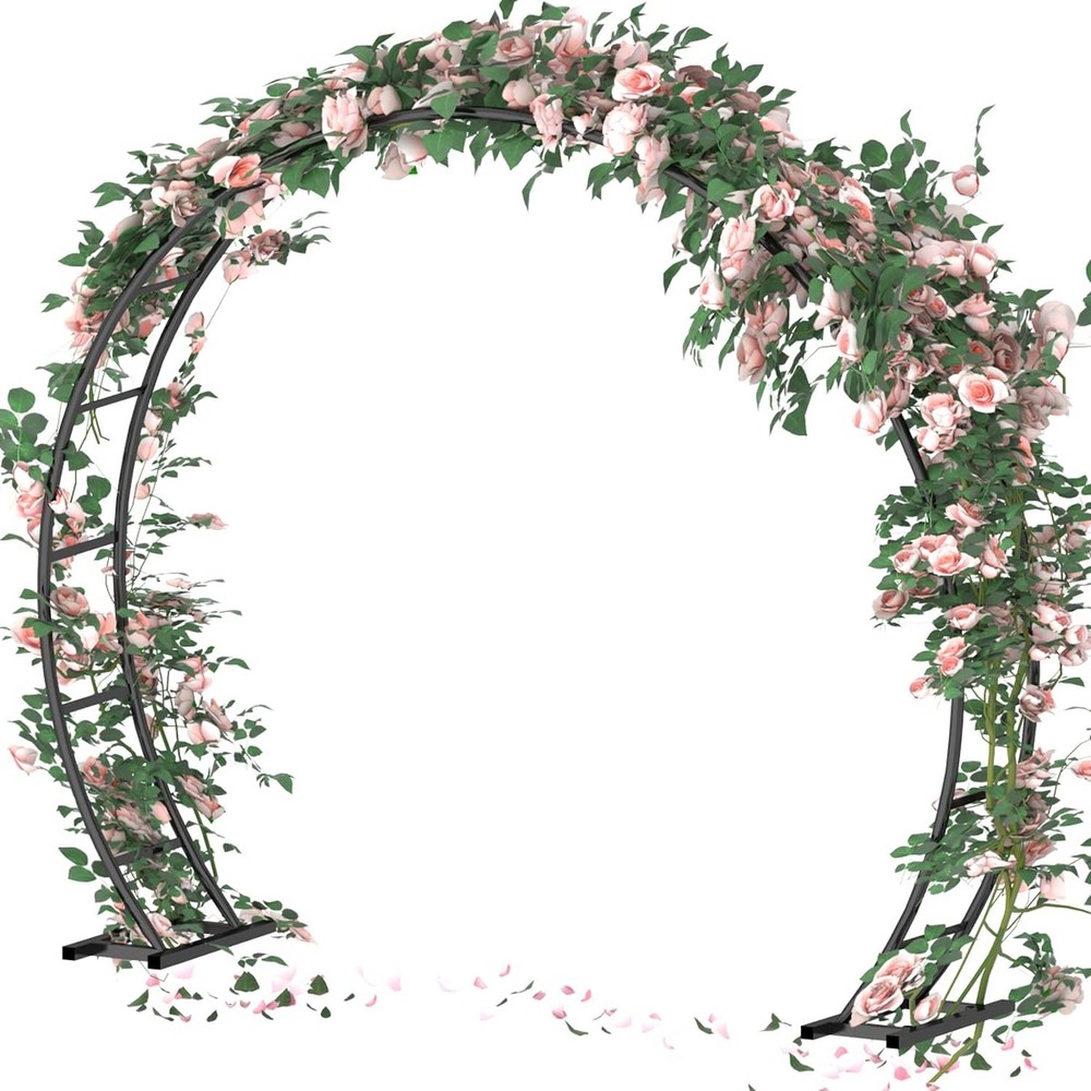 Queension Metal Wedding Arch | for Ceremony Party Decoration 8Ft Wide 7Ft Hig…