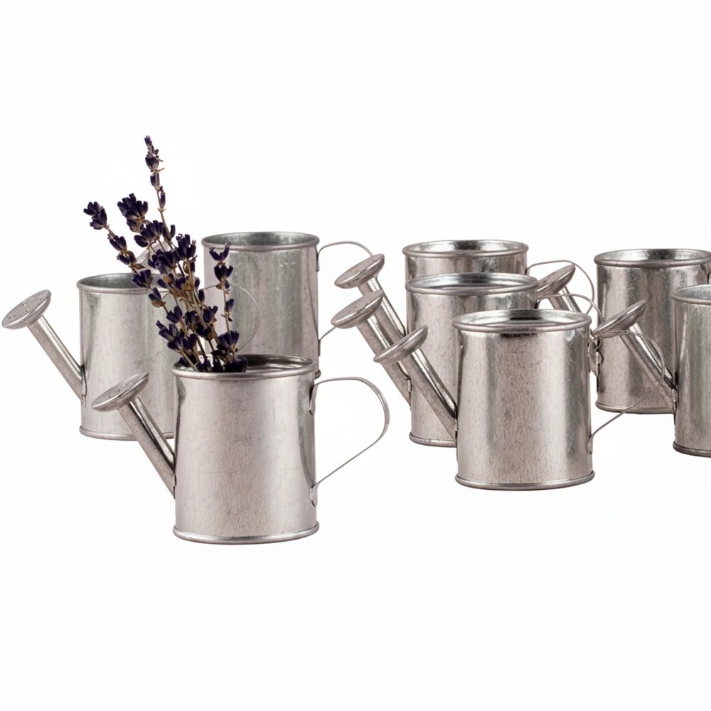 Mini Metal Watering Cans 2″L x 2.25″H 12-Pack Garden Party Favors