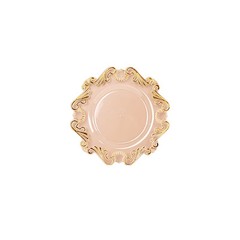 10 Round 8″ Clear Gold Baroque Plastic Salad Dinner Plates Party Decorations