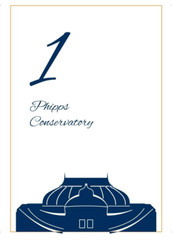 Wedding Table Numbers (#1-16) Navy Blue. Pittsburgh Landmarks w/ Gold Frames!