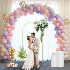 Versatile Gold Metal Wedding Arch 7.2×3.9FT – Perfect for Indoor/Outdoor Events