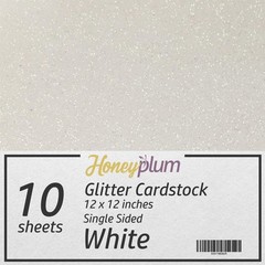 White Glitter Cardstock – 10 Sheets Premium Paper – 12″ x 12″,