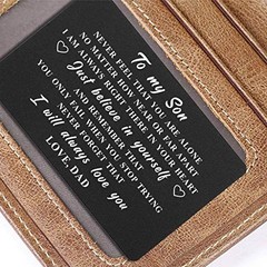DEGASKEN To My Son Gifts Wallet Card from Dad, Encouragement 03 Son from Dad