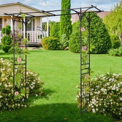 7FT Wedding Arch Garden Arbor Metal Garden Arch Trellis for Climbing Plant Party
