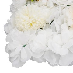 12PCS White Silk Artificial Flower Wall Panels Backdrop With 100 Cable Ties