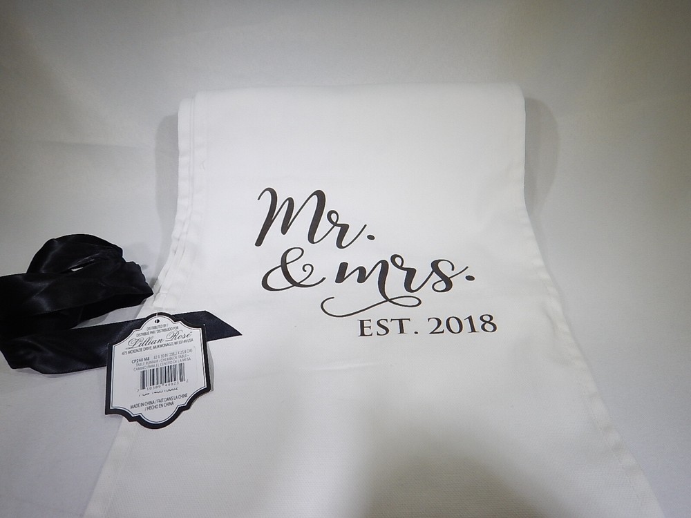 Mr. & Mrs. Table Runner Established 2018 Size 82″ x 10″ (inches) Anniversary