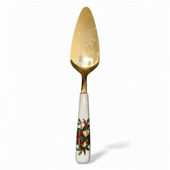 Royal Limited «Holly Holiday» gold-plated cake server with a porcelain handle