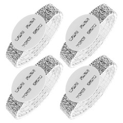 4 Pcs Elastic Wrist Corsage Bracelet Rhinestone Wedding Prom Anniversary