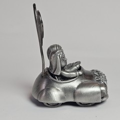 JUST MARRIED Car Bride & Groom Wedding Dinner Setting Pewter Place Card Holder