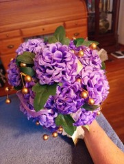 Fake Flower Bouquet For Wedding, Prom, Photos Purple Bride Spring Summer Fall