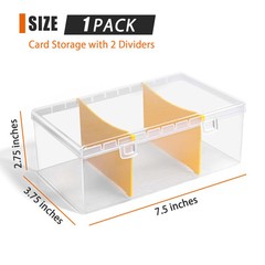 400 Count Plastic Trading Card Storage Box with Dividers Baseball Card Storage