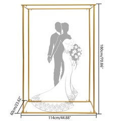 Rectangle Wedding Arch Birthday Party Metal Balloon Frame Backdrop Stand 1.8M