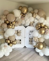 White Sand Gold Balloon Garland Arch kit 144pcs Beige Nude