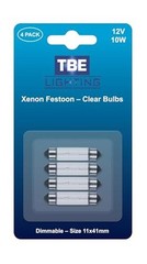 TBE Lighting Replacement Festoon Bulbs, PACK OF 4 Xenon lights for