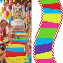 Tinideya 118 x 39 Inches Candy Party Decorations Candy Cane Polyester Carpet …