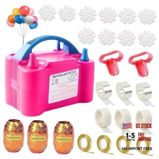 Balloon Pump Electric, 110V-120V Portable Dual Nozzle Balloon Blower with