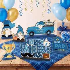 6 Pcs Father’s Day Table Decorations – Wooden Best Dad Ever Centerpieces No 1 Da
