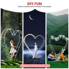 Metal Heart Shaped Wedding Arch Backdrop Stand White for Wedding Ceremony Decor!