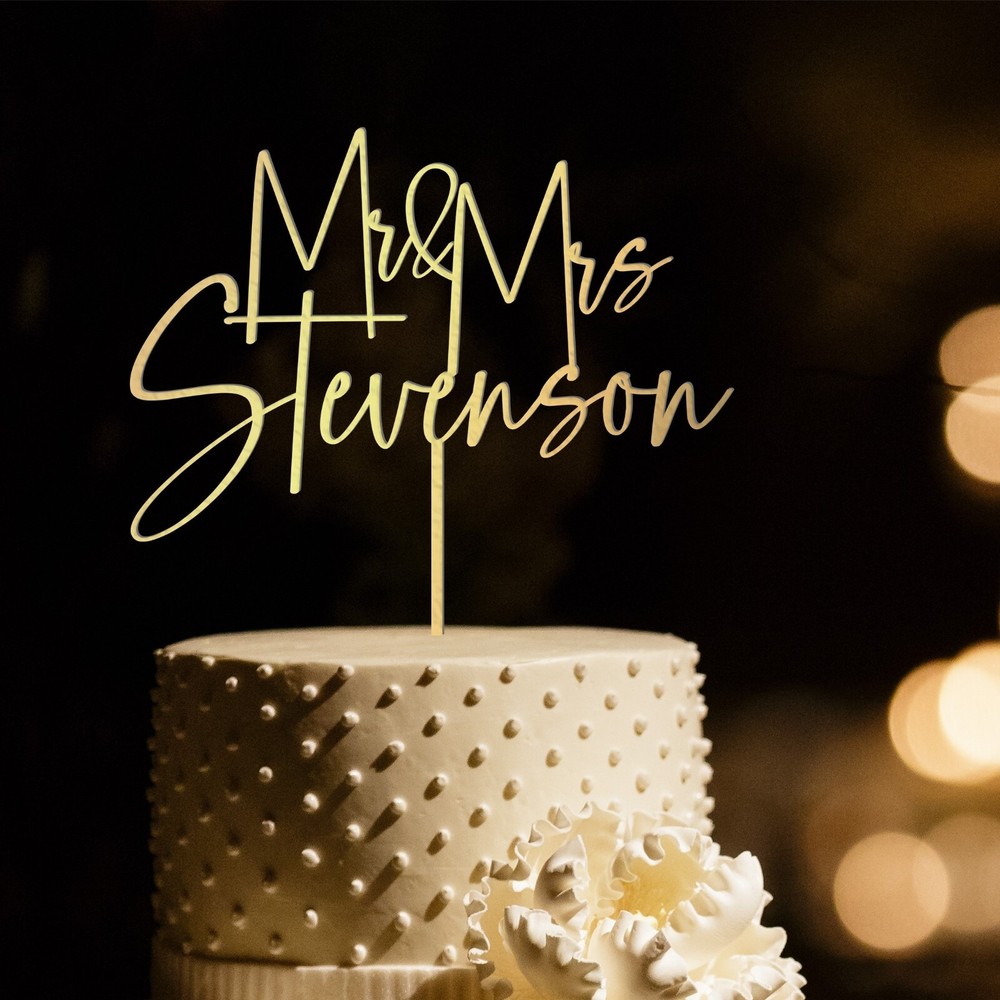 Personalized Wedding Cake topper, Custom wording script cake topper