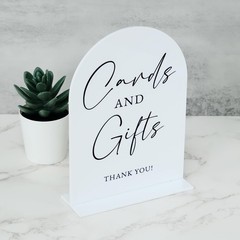 2 PCS White Acrylic Wedding Signs 5×7 Inch Arch Table Sign Base Reception
