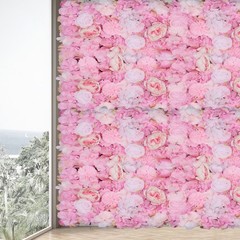 Artificial Flower Wall 6 Pieces Dark Pink Dahlia Peony Rose Wedding Party Decor