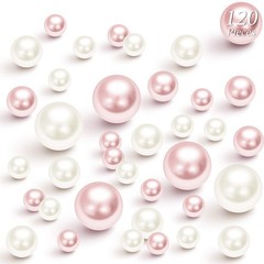120 Pieces Faux Pearl Beads for Vase Filler & Crafting – Assorted Colors 14/20/3