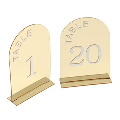 20PCS Gold Table Numbers Acrylic Party Table Numbers Wedding Table Numbers Sign