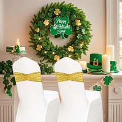 Set of 10 Sequin Chair Bows Sashes Gold Chair Sashes for Wedding Party