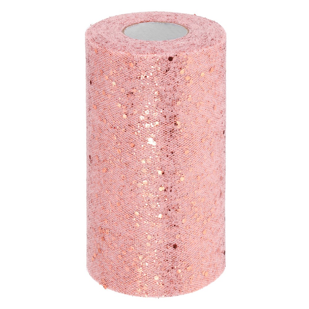 Tulle Fabric Rolls 6″ by 50 Yards Fabric Spool Tulle for DIY, Rose Gold