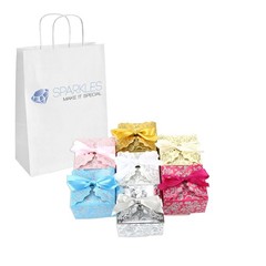 100 Black Silver Medium Ribbon Wedding Favor Gift Boxes Party Event Candy Box