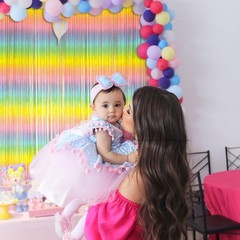 Pastel Rainbow Foil Fringe Curtain Streamers Party Backdrop Foil Fringe Backd…