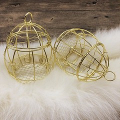 Mini metal gold vintage retro bird cage candy boxes baby shower favor gift box!