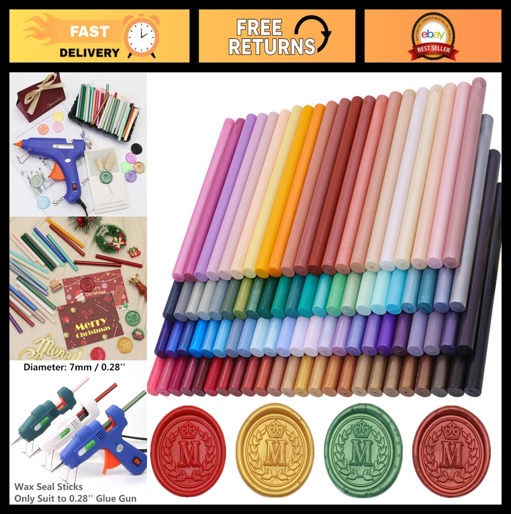 100 Pcs Assorted Color Sealing Wax Sticks for Wax Seal Stamp & Glue Gun – Weddin
