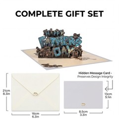 Happy Father’s Day Card – Funny 4 Layers 3D Pop Up Greeting Card Gift for Dad…
