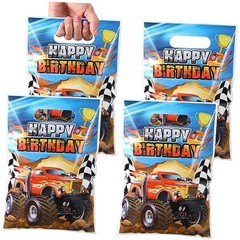 50 Pieces Monster Truck Party Favor Bags Racing Car Candy Goody Treat Plastic