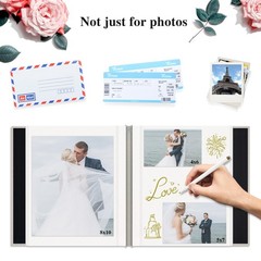 Self Adhesive Photo Album, Beige Scrapbook Album with DIY 40 Blank Pages, Wed…