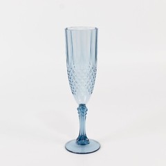 6 DUSTY BLUE 8 oz Crystal Plastic Champagne Flute GLASSES Party Events