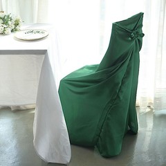 6 Hunter Green SATIN UNIVERSAL CHAIR COVER for Wedding Banquet Reception
