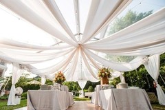 60 Feet 120″ Wide Voile Chiffon Fabric Sheer Draping Drape Panel Wedding SALE*
