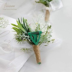 Wedding Ivory Rose Boutonniere Bundle – Set of 6