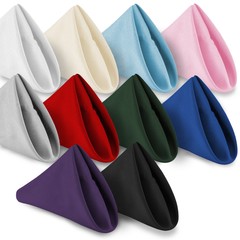1 Dozen 17″ Cloth Dinner Table Napkins for Weddings Polyester Fabric