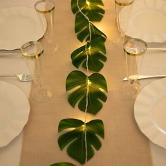 10 feet Green LED Artificial Monstera LEAVES Garland String Lights Party Events