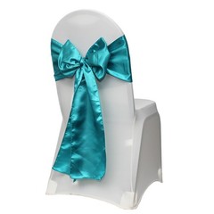 YCC Linens – Satin Chair Sashes Ribbon Bow Wedding Banquet Decor (Pack of 10)