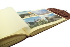 Large Genuine Leather Photo Album with Gift Box – Scrapbook Style Pages – Hol…